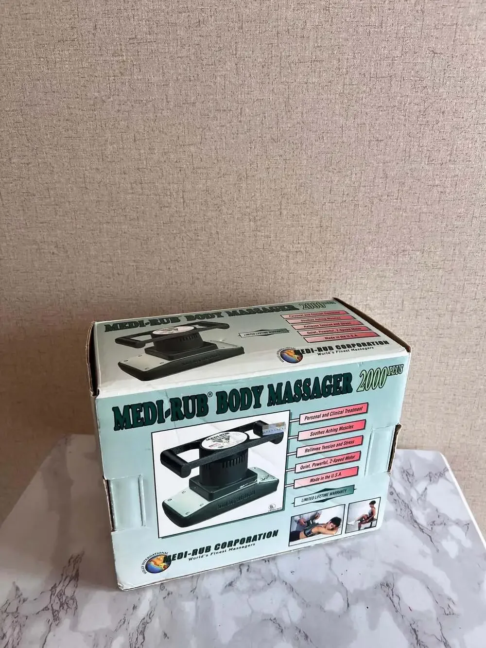 Medi-Rub Body Massager 2000 Plus MR-2 Green Professional 2-Speed Massager with O